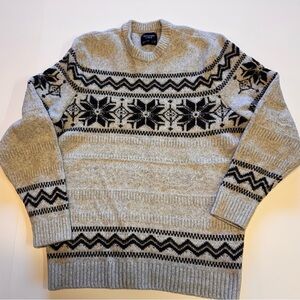 Abercrombie & Fitch Gray and Black Men's Sweater XXL (slimmer fit)